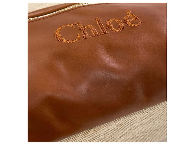 Chloé Kids Line Canvas Backpack Brown Beige - view 10
