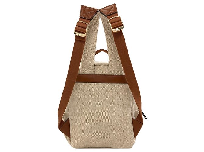 Chloé Kids Line Canvas Backpack Brown Beige - view 2