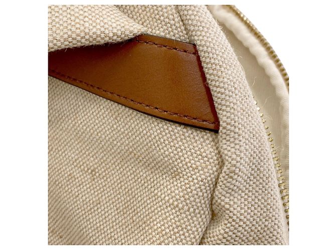 Chloé Kids Line Canvas Backpack Brown Beige - view 9