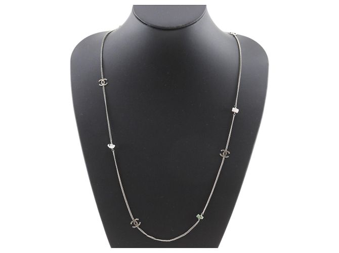 Collier long Chanel Coco Mark Argenté - vue 2