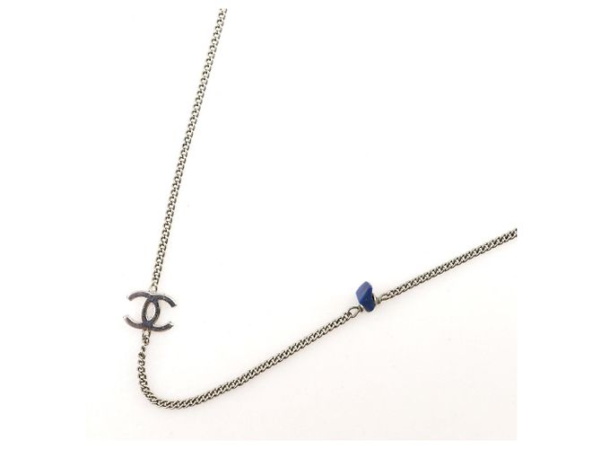 Collier long Chanel Coco Mark Argenté - vue 3