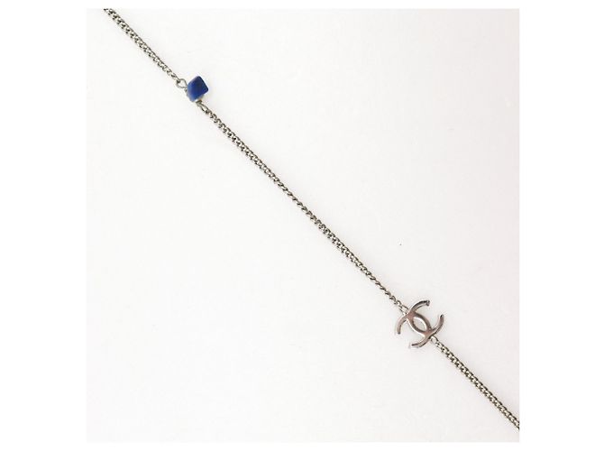Collier long Chanel Coco Mark Argenté - vue 4