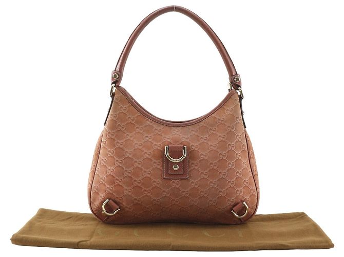 Borsa a tracolla Gucci Abbey in camoscio rosa - vista 19