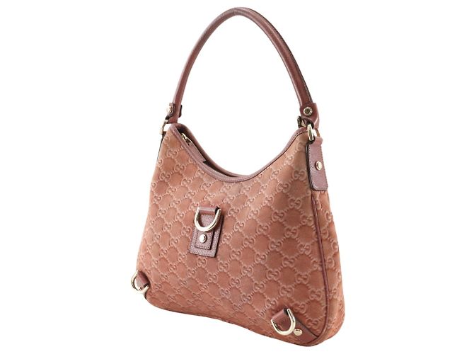 Borsa a tracolla Gucci Abbey in camoscio rosa - vista 2