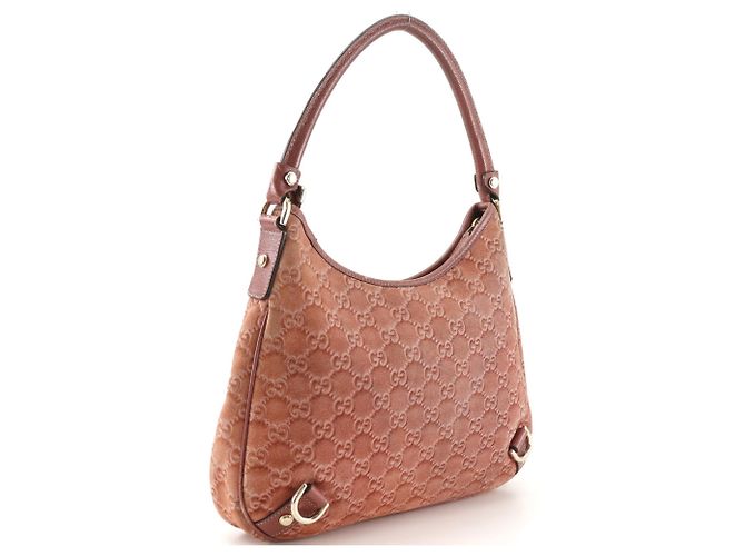 Borsa a tracolla Gucci Abbey in camoscio rosa - vista 3