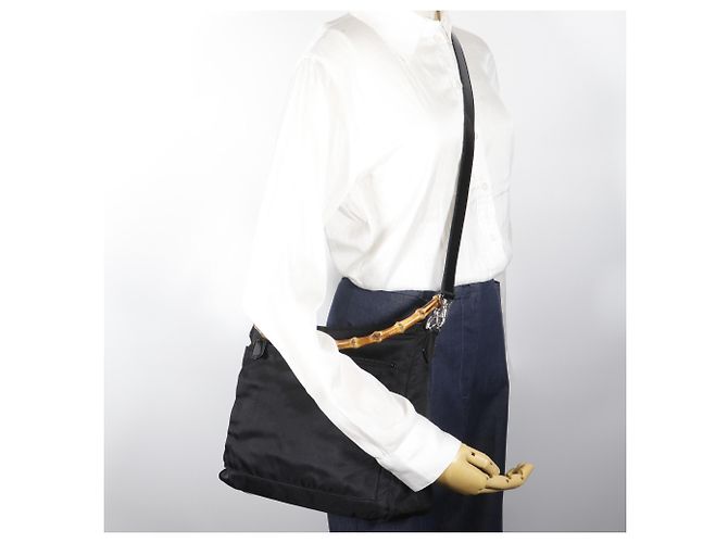 Bolso de hombro Gucci Bamboo Negro - vista 15