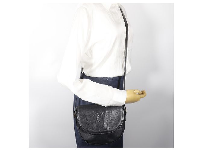 Borsa a tracolla in pelle nera Yves Saint Laurent Nero - vista 20