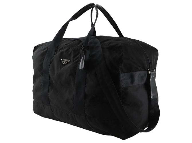 Double Borsa Boston Prada in nylon nero - vista 2