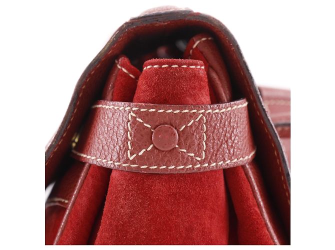 Zaino Gucci in camoscio e pelle rossa Rosso - vista 11