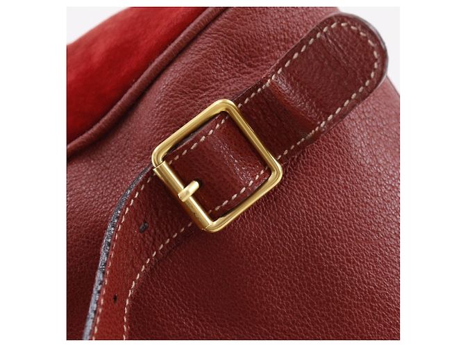 Zaino Gucci in camoscio e pelle rossa Rosso - vista 12