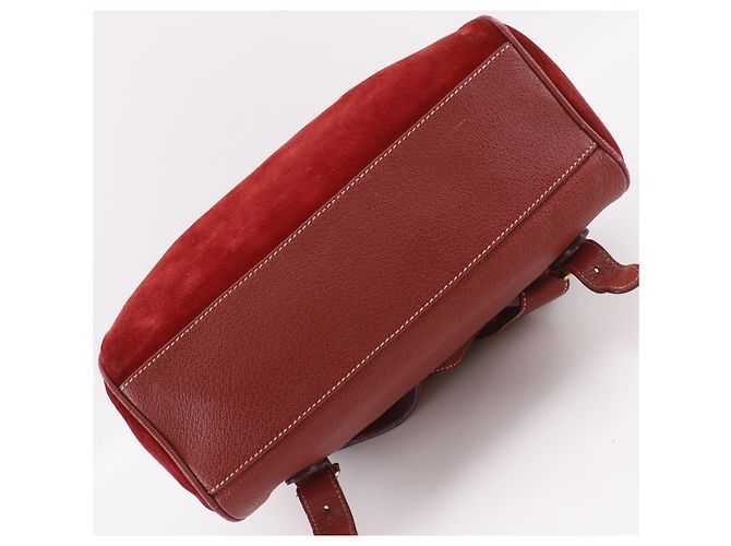 Zaino Gucci in camoscio e pelle rossa Rosso - vista 14