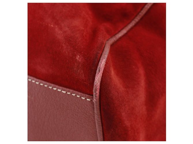 Zaino Gucci in camoscio e pelle rossa Rosso - vista 4