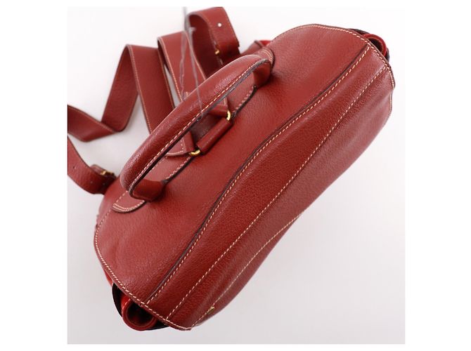 Zaino Gucci in camoscio e pelle rossa Rosso - vista 5