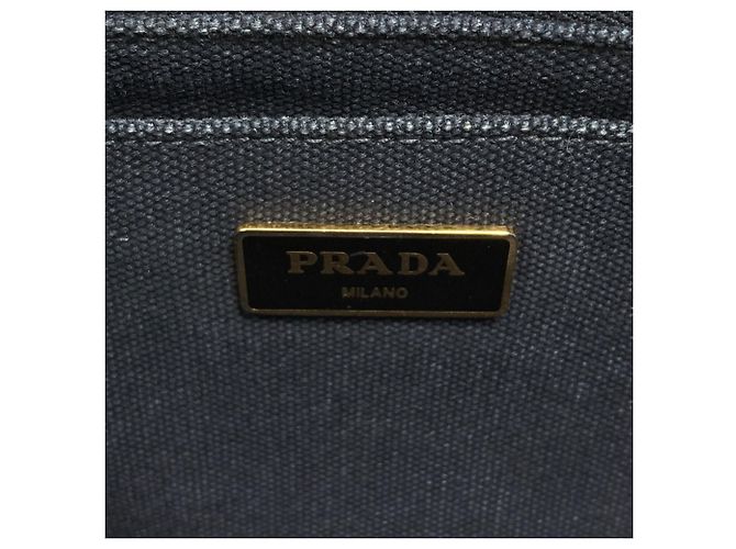 Prada Canapa Mini 2-Way Handbag Black - view 6