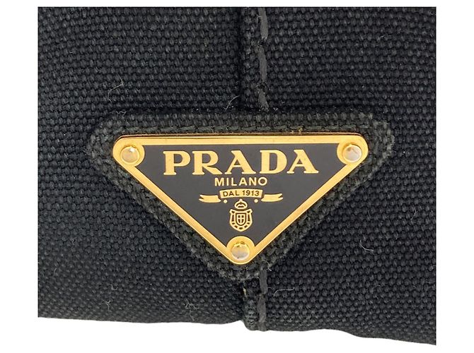 Prada Canapa Mini 2-Way Handbag Black - view 8