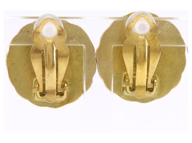 Chanel Coco Mark Gold Plated Clip Earrings Golden - view 3