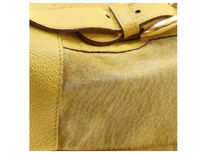 Borsa a tracolla Gucci in camoscio e pelle gialla Giallo - vista 10