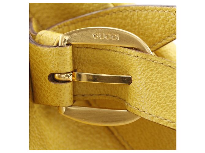 Borsa a tracolla Gucci in camoscio e pelle gialla Giallo - vista 14