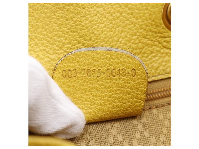 Borsa a tracolla Gucci in camoscio e pelle gialla Giallo - vista 18