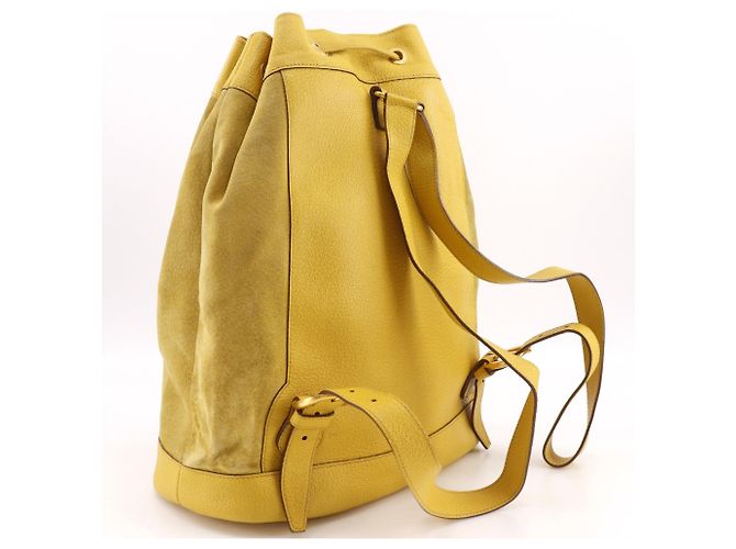 Borsa a tracolla Gucci in camoscio e pelle gialla Giallo - vista 3