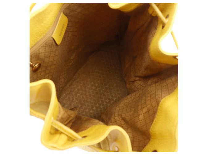 Borsa a tracolla Gucci in camoscio e pelle gialla Giallo - vista 5