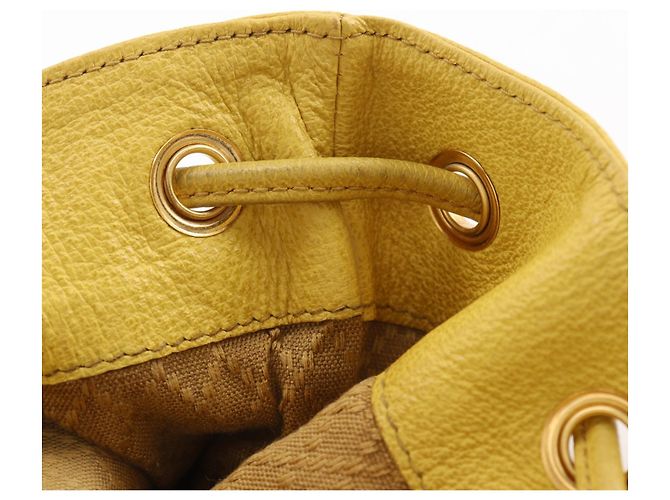 Borsa a tracolla Gucci in camoscio e pelle gialla Giallo - vista 8