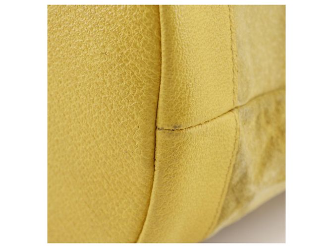 Borsa a tracolla Gucci in camoscio e pelle gialla Giallo - vista 9