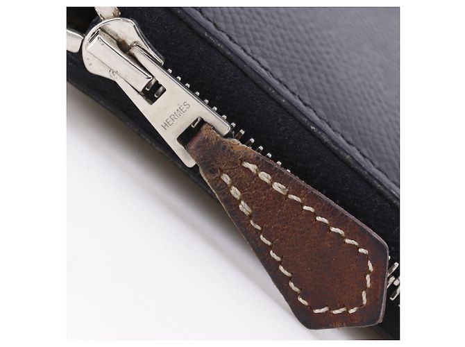 Hermès Portefeuille long Hermes Azap en cuir Epsom noir - vue 13
