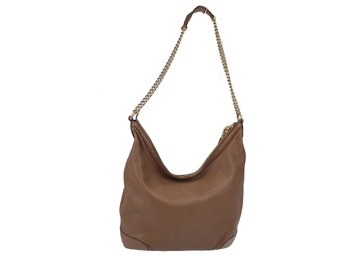 Gucci Soho Chain Hobo Leather Medium Castaño - vista 2