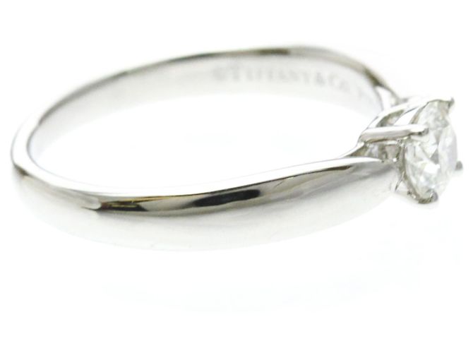 Tiffany & Co. Harmony Solitaire Platine et Diamants Pavés avec Diamant RBC G/VS1 0.23CT Argenté - vue 4