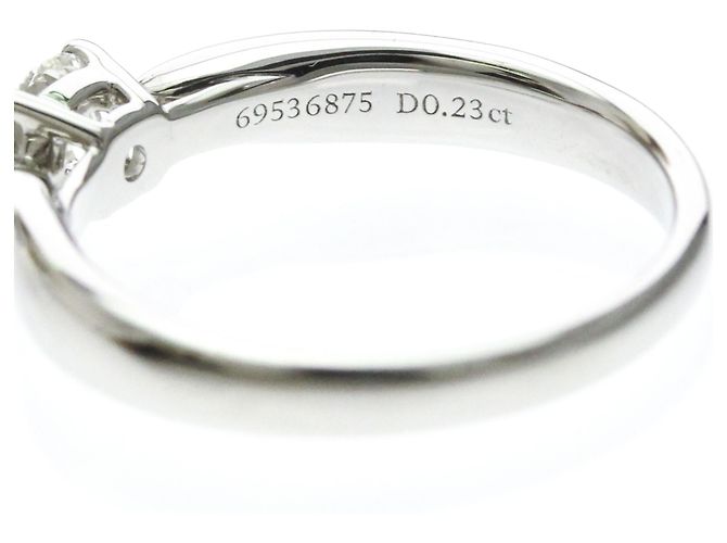 Tiffany & Co. Harmony Solitaire Platine et Diamants Pavés avec Diamant RBC G/VS1 0.23CT Argenté - vue 6