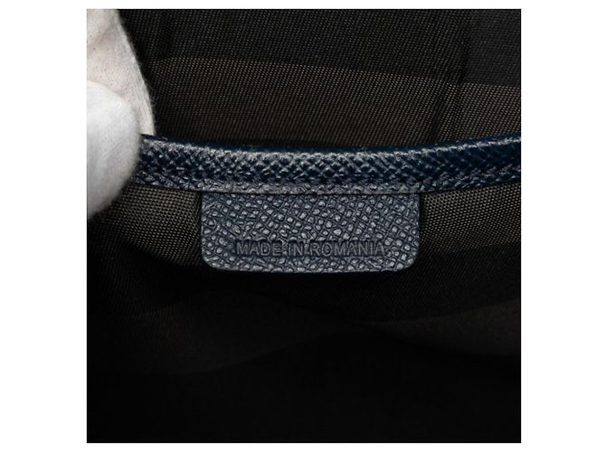 Pasta Burberry de grande capacidade em couro azul marinho - vista 7