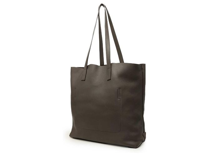 Prada Große Tote Bag mit Dreiecks-Logo-Plakette Anthrazitgrau - Ansicht 2
