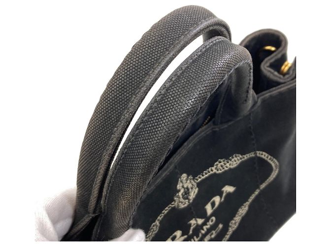 Borsa 2-Way Prada Canapa Mini Nero - vista 14
