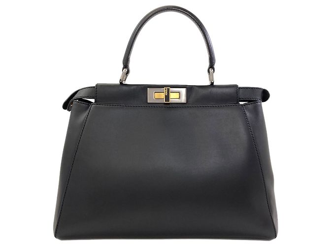 Borsa Tote 2-Way Fendi Peekaboo Nero - vista 2