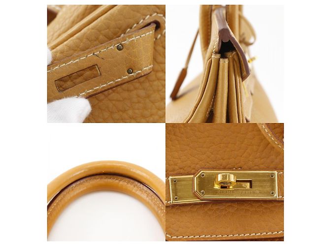 Hermès Hermes Kelly Brown Fjord con Gold Hardware 32 Beige - vista 6