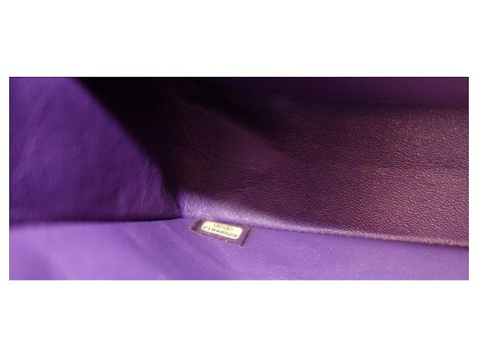 Timeless Borsa Chanel Classic Medium Flap Pelle Matelassé Viola Porpora - vista 12
