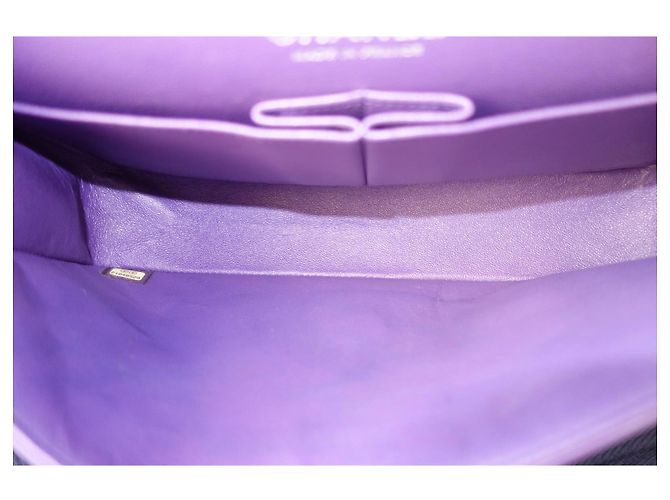 Timeless Borsa Chanel Classic Medium Flap Pelle Matelassé Viola Porpora - vista 13