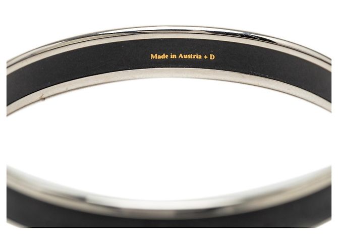 Hermès Email PM Caleche Armreif Schwarz Silber - Ansicht 4
