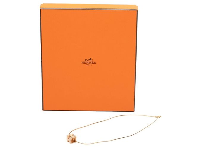 Hermès Collana Hermes Cage d'H H-Cube Bianco D'oro - vista 7