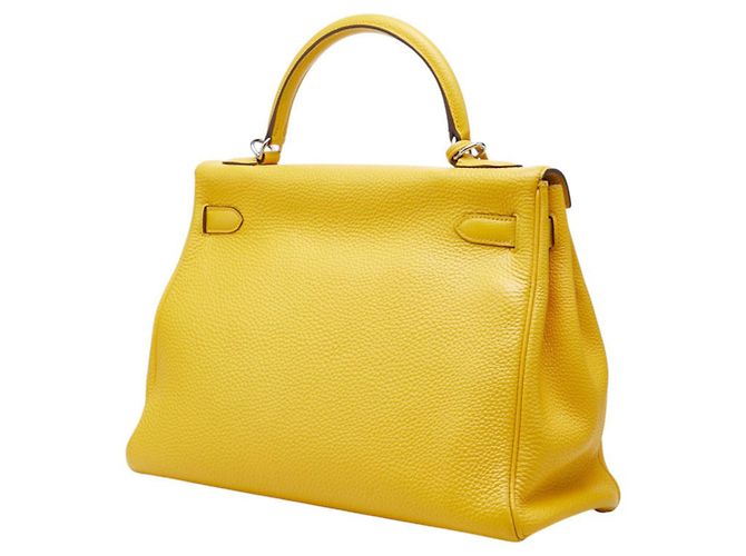 Hermès Borsa Hermes Kelly 32 in Giallo - vista 2