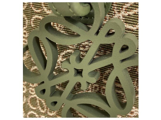 Borsa Tote Loewe Anagram Jacquard Verde - vista 10