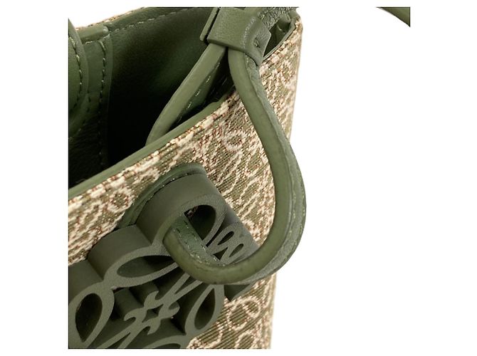Borsa Tote Loewe Anagram Jacquard Verde - vista 11