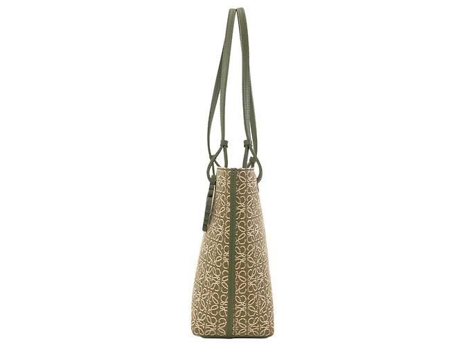 Borsa Tote Loewe Anagram Jacquard Verde - vista 3