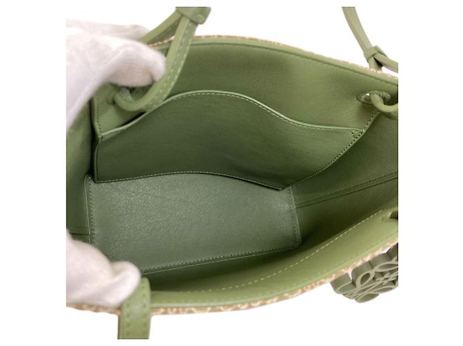 Borsa Tote Loewe Anagram Jacquard Verde - vista 4