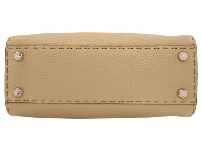 Borsa 2-Way Fendi Peekaboo Essentially Selleria Beige - vista 4