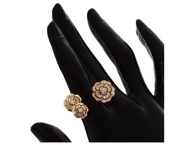 Anello Chanel Camellia Double Open Diamond D'oro - vista 10
