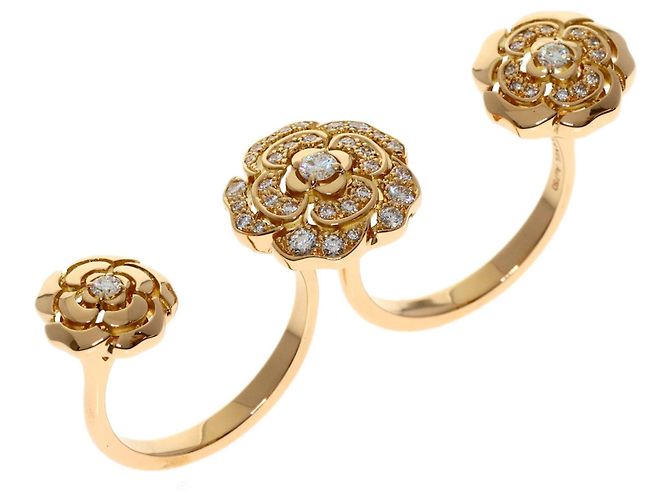 Anello Chanel Camellia Double Open Diamond D'oro - vista 2