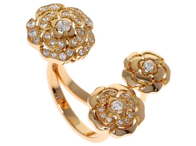Anello Chanel Camellia Double Open Diamond D'oro - vista 3