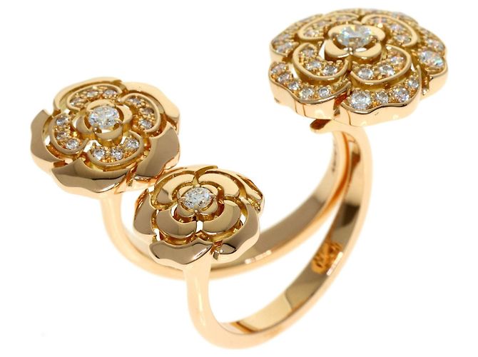 Anello Chanel Camellia Double Open Diamond D'oro - vista 4